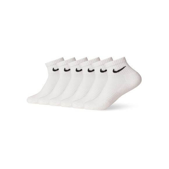 NWT Nike Unisex Everyday Cushioned Training Ankle Socks (6 Pairs), White, Large - Picture 1 of 5
